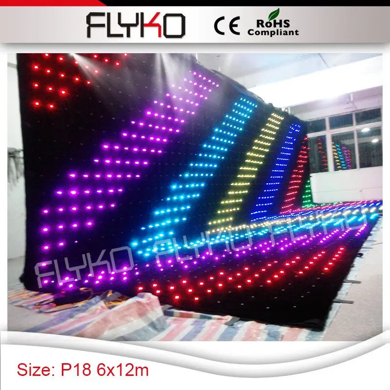 Awesome effect 20ft x 40ft stage light P180mm led video lighting curtain