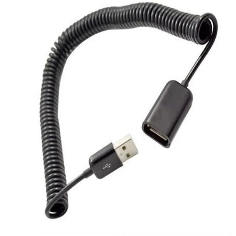 3 m Telescopic USB Male to Female Extension Cable Spring Type USB2.0 Male Extension Cable USB Spring Cable for Mobile Computer