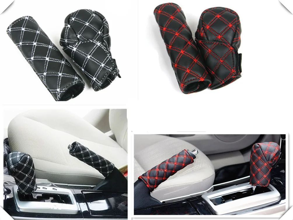 Car interior hand brake shift knob cover gear box 2 pieces / set for Opel Optima Rio5 Rio K2 K3 K4 K5 KX3 KX5