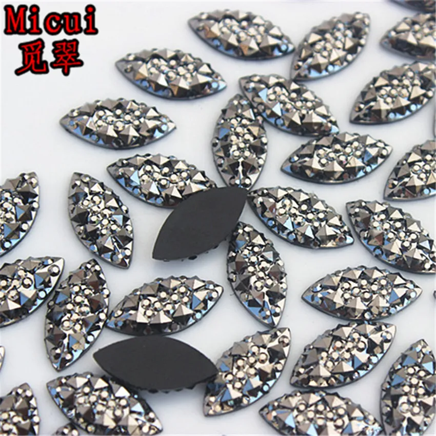 100pcs 7*15mm Marquise Crystal AB Resin Rhinestones Horse Eye Crystals Stones Applique Non Hotfix for DIY Garment Crafts MC192