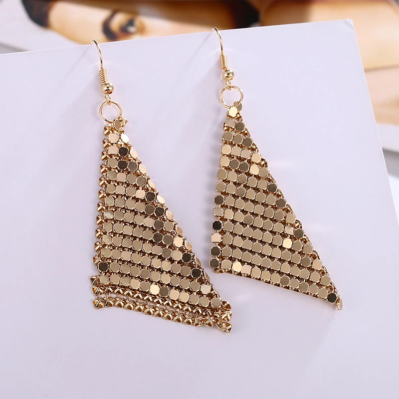 HOCOLE Fashion Sequins Drop Earrings For Women Handmade Trendy Female Shiny Dangle Earring Statement Jewelry Girls Wedding Party