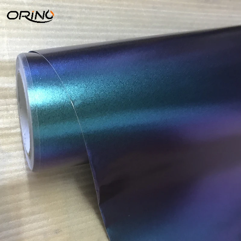 Chameleon Purple Blue Matte Satin Metallic Vinyl Wrap Film Car Wrapping Roll Foil Adhesive Decal size 1.52x18m 5x59ft