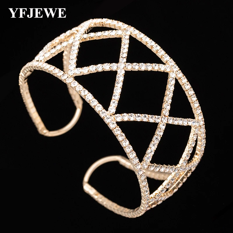 YFJEWE High-Quality Woman Crystal Bracelets Hot Brand Exaggerated Chain Statement Charm Bracelet Jewelry  B253