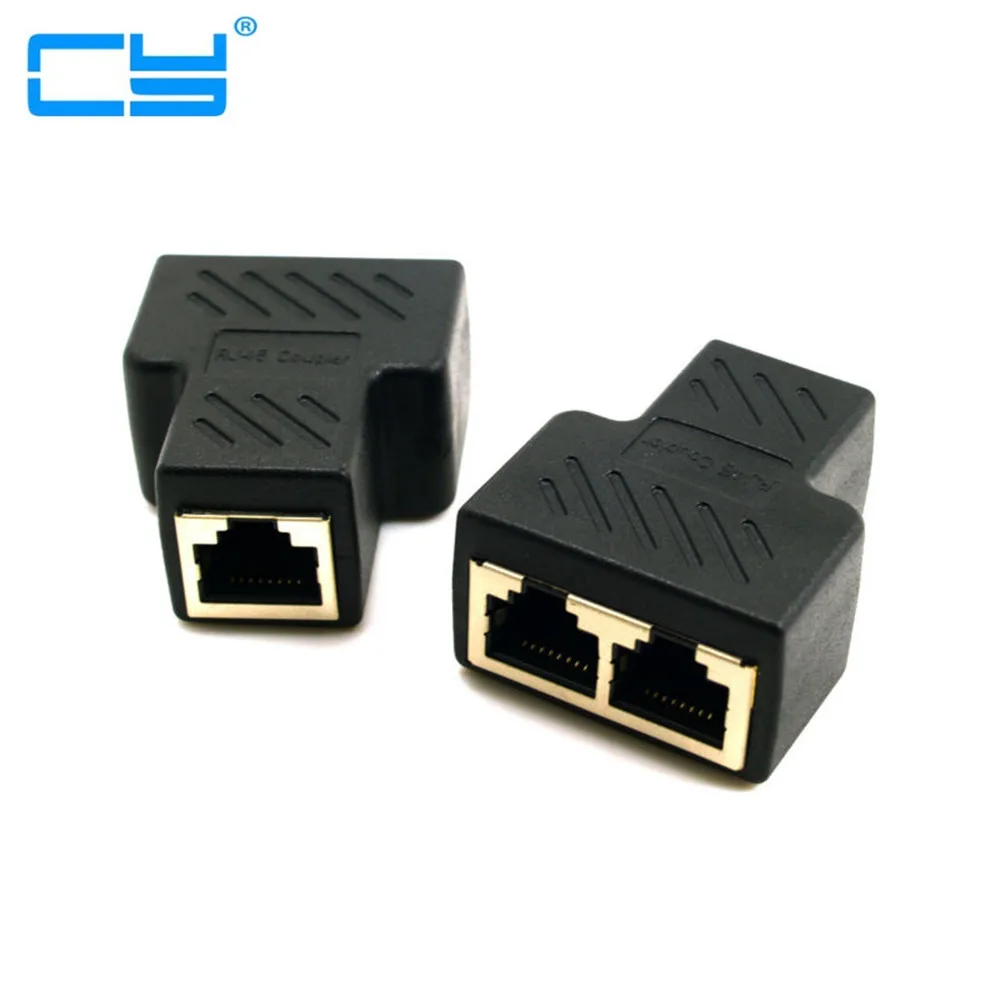 

100pcs Cat6 RJ45 8P8C Plug Para Dual Adaptador de Rede Ethernet Patch Cord RJ45 Splitter Com Escudo