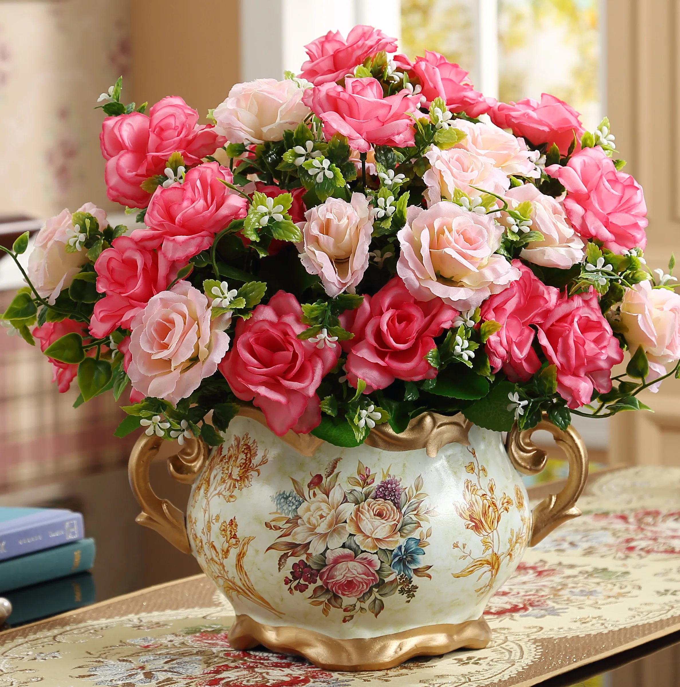 

Retro desk vase living room dining table decorative handicrafts ornament flowerpot Classical vase floor