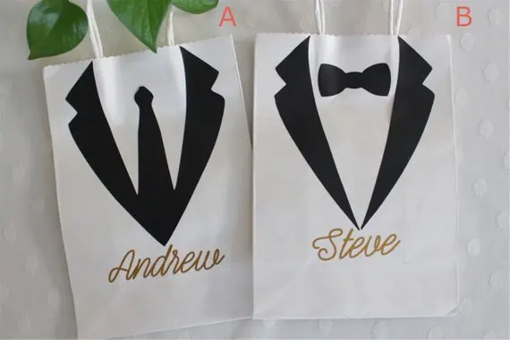 Personalized wedding Groomsman BEST MAN welcome bags, custom birthday thank you gift bags, customize baby shower gift bags