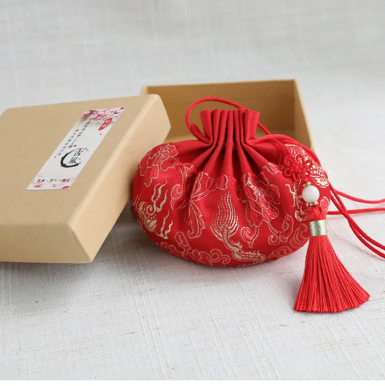 Silk High Quality Chinese Style Palace Sachet Bag Retro Series Palace Sachet Bag Tassel Jewelry Bags Car Decoration Gift Bag