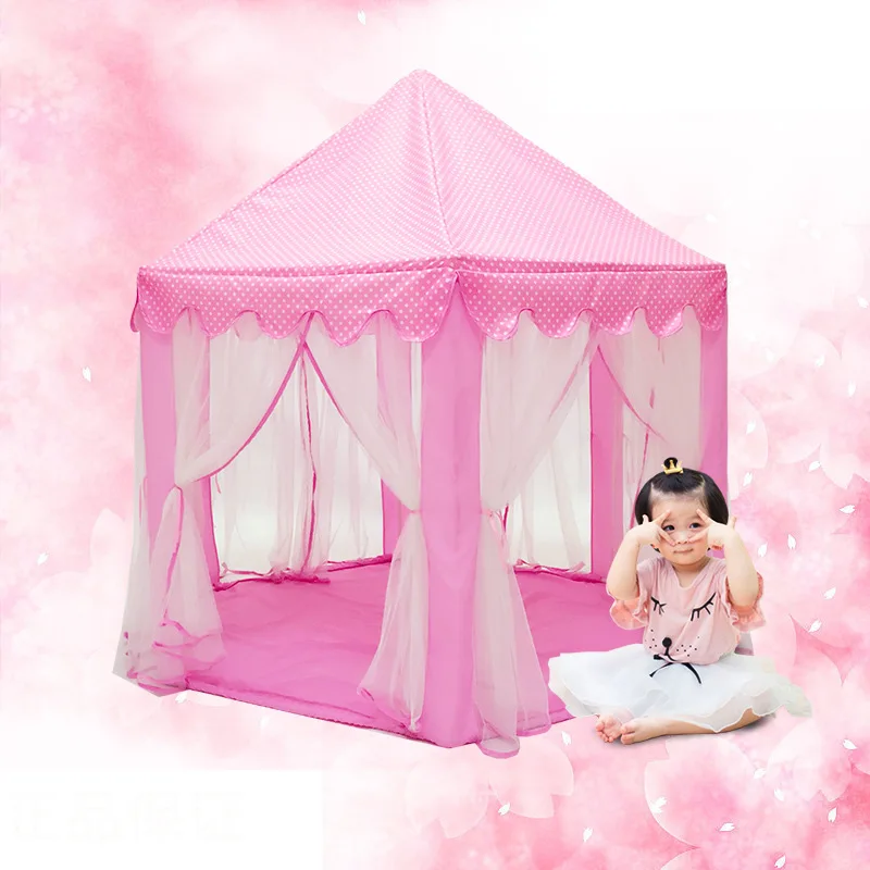 Portable Kids Toys Play Tents Girls Princess Pink Castle boy tent Children Outside Garden Fold Tent