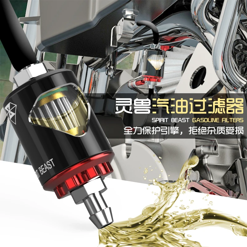 Rzojunm Quality Motorbike Gasoline Filter/strainer Stainless Engine Protection Universal For Honda Yamaha Xjr400 Harley Kawasaki