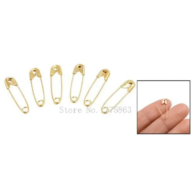 100Pcs Small Tiny Gold Metal Steel Mini Safety Pins 2cm 20mm AA7681