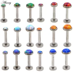 Lot 3Pcs Opal Stone Labret Monroe Lip Stud Ear Piercing Cartilage Tragus Helix Earring Nose Stud 16g Lip Ring Body Jewelry