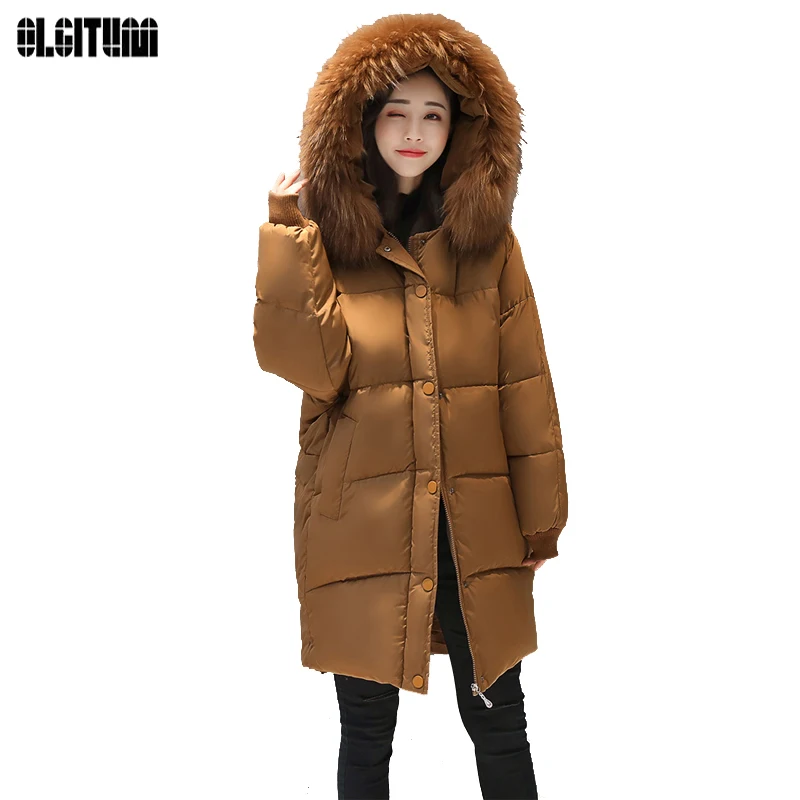 

Winter Jacket Women Worm Coat Female Jacket 2019 New Fashion Big Hair Collar Clothes Big Size CC336