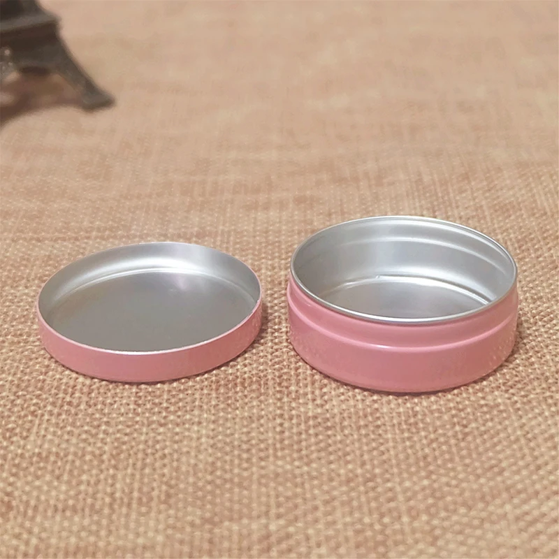 10g Pink Cosmetic Cream Jars Aluminium Refillable Lip Oil Containers Small Empty Batom Packaging Bottles