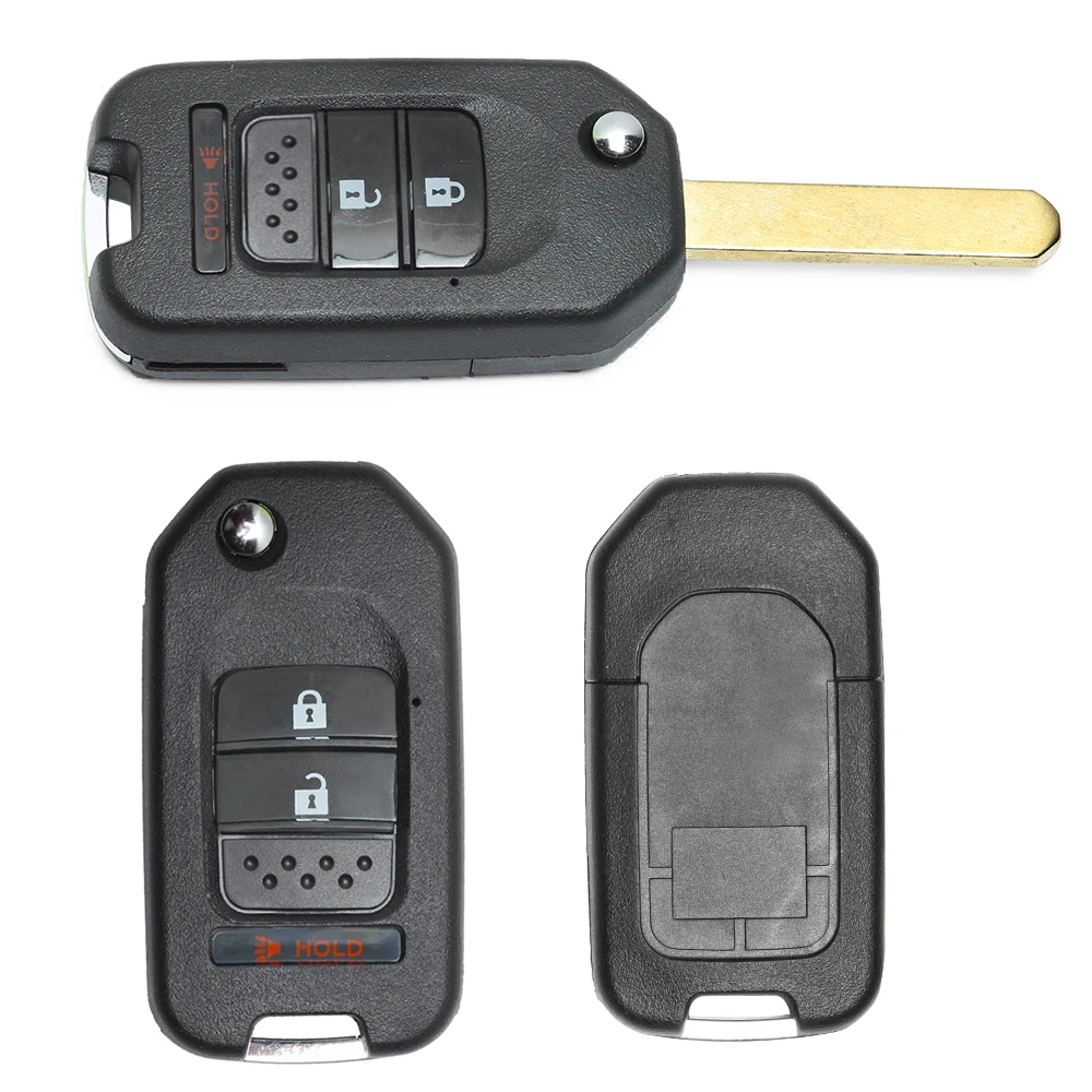 KEYECU OUCG8D-344H-A Upgraded 3 Buttons Flip Remote Car Key Fob For Honda CR-V 2002-2004 For Civic 2003-2005 For Element 2005