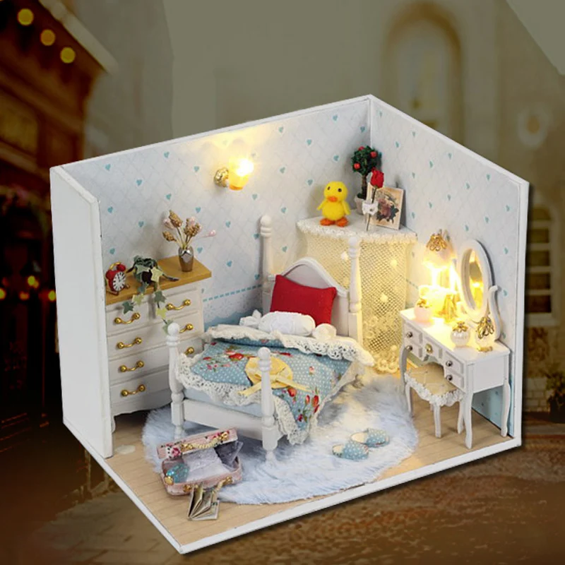 2017 Real Rushed Unisex Brinquedos Miniature Tamiya Diy House Dream Princess Room Manual Assembly Villa Model Children Gifts