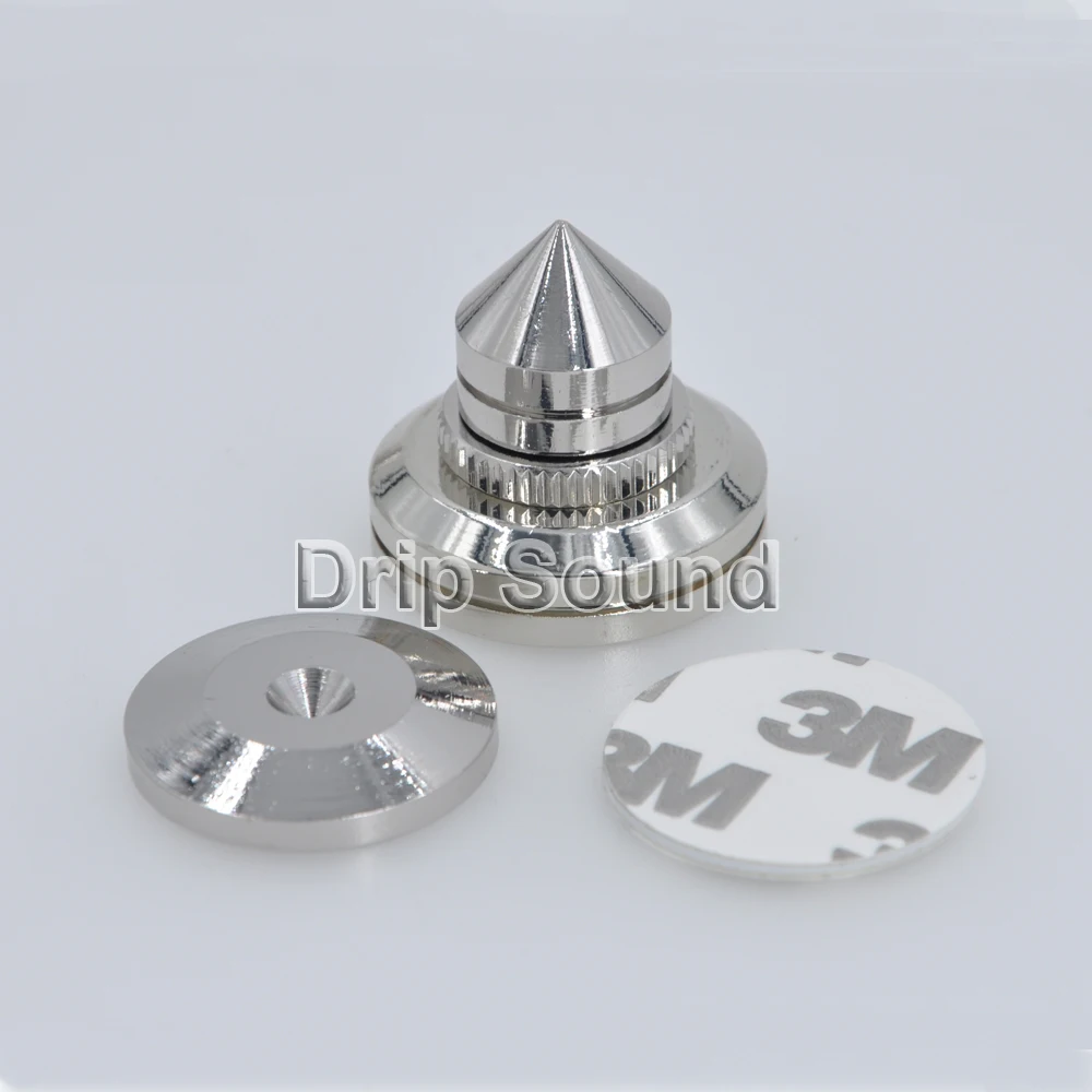 4 قطعة 28 مللي متر المتكلم النحاس سبايك العزلة حامل صدمات قدم منصات قاعدة المتكلم # الفضة