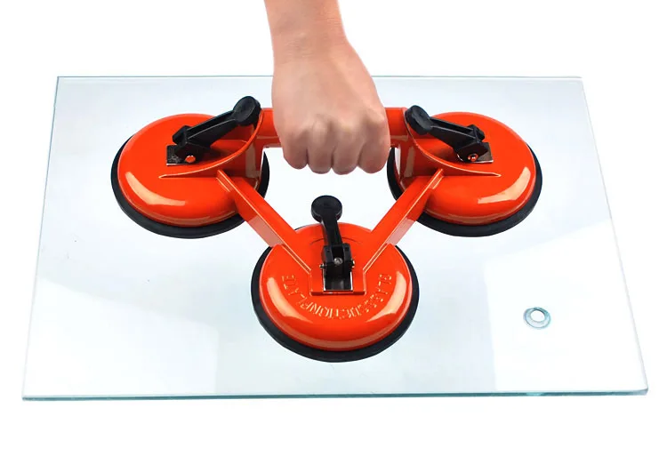 150KG Heavy Duty 3 Suction Cup Triple Pad Aluminum Sucker Plate Glass Metal Lifter Carrier Remover Quick Tools Accessories