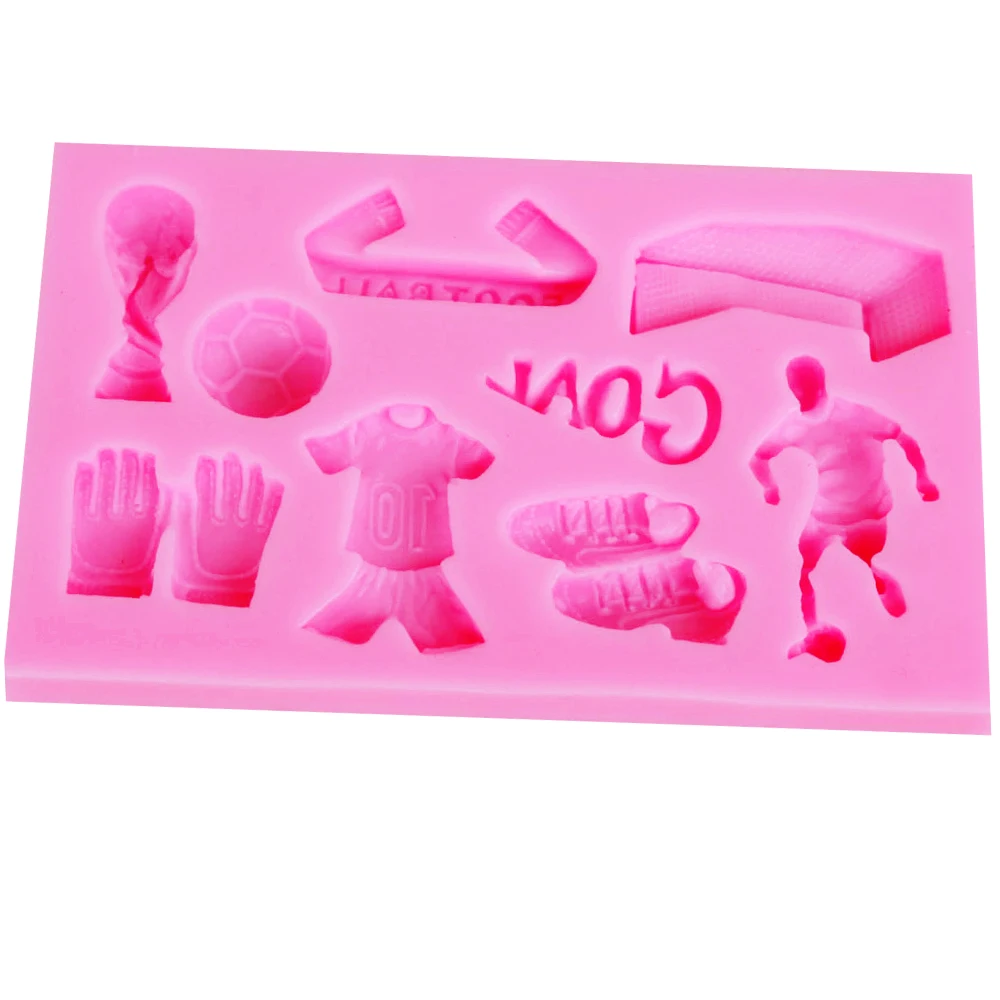 Sophronia Football Series Fondant 3D Molds Fondant Sugar Cookies Resin Fondant Polymer Clay Flexible Icing Chocolate Moulds M177