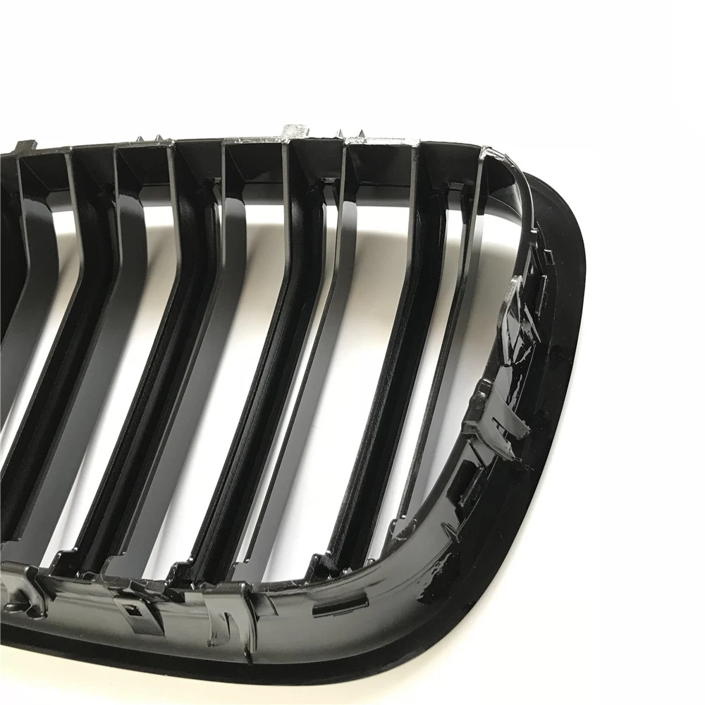 Pair Gloss Black Double Slat Kidney Grille Front Grill For BMW X5 X6 E70 E71 2007-2013 Car Styling Racing Grills