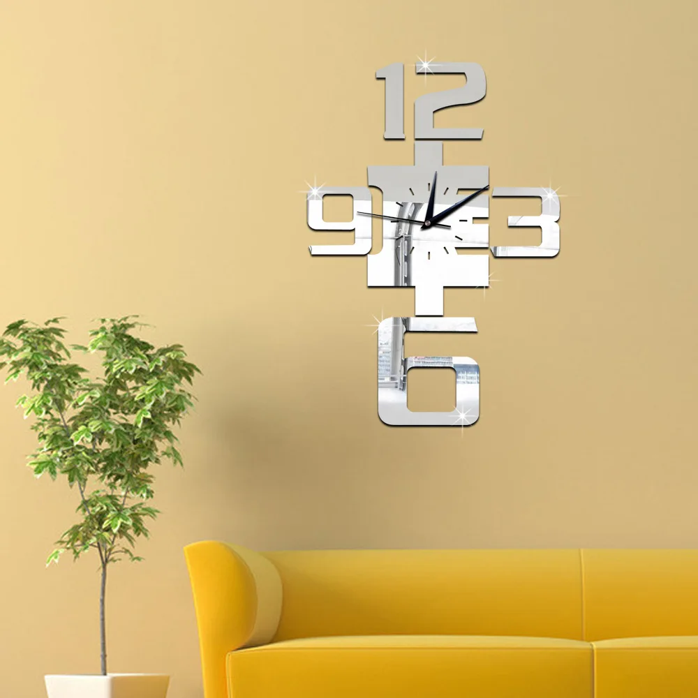 3D Wall Clock Spiegel DIY Wallclock Decorative Wall Watch Modern Design Sticker Horloge Murale Design Moderne