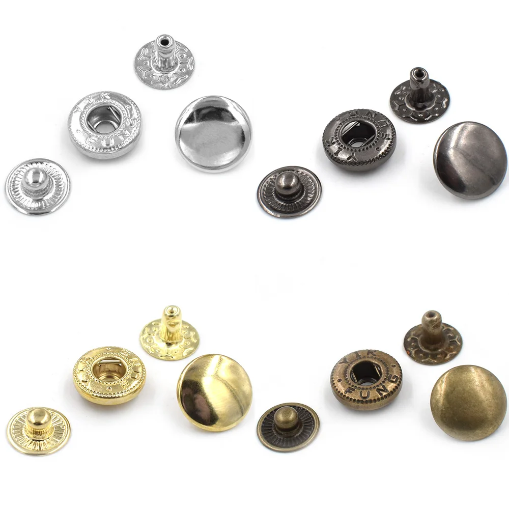 

50 Sets 10 MM Metal Snap-Fastener Buttons Rivet Jacket Buckle Clothing & Accessories Sewing Repair Snaps