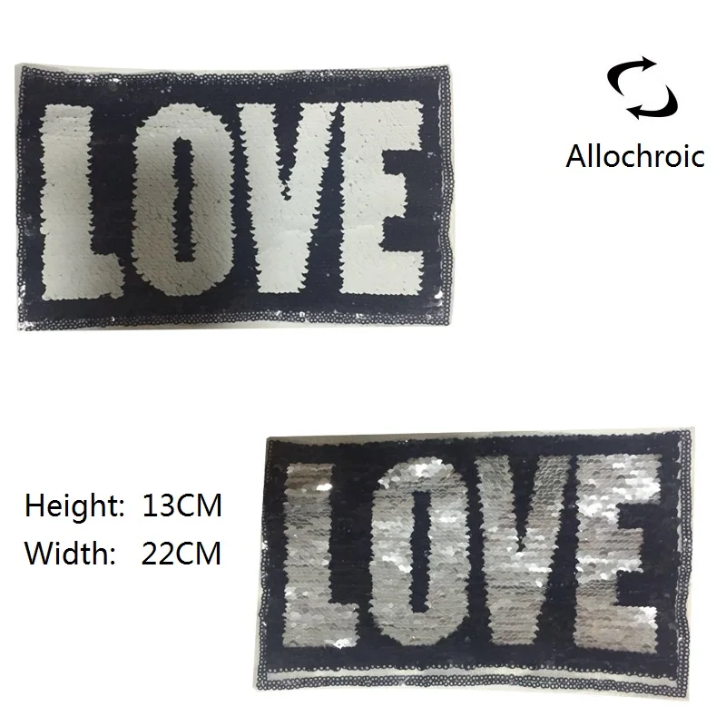 1pcs Reversible Change Sequins Patches For Clothes Kids Boy Girl T Shirt Sew On Embroidered Fabric Badges DIY Applique