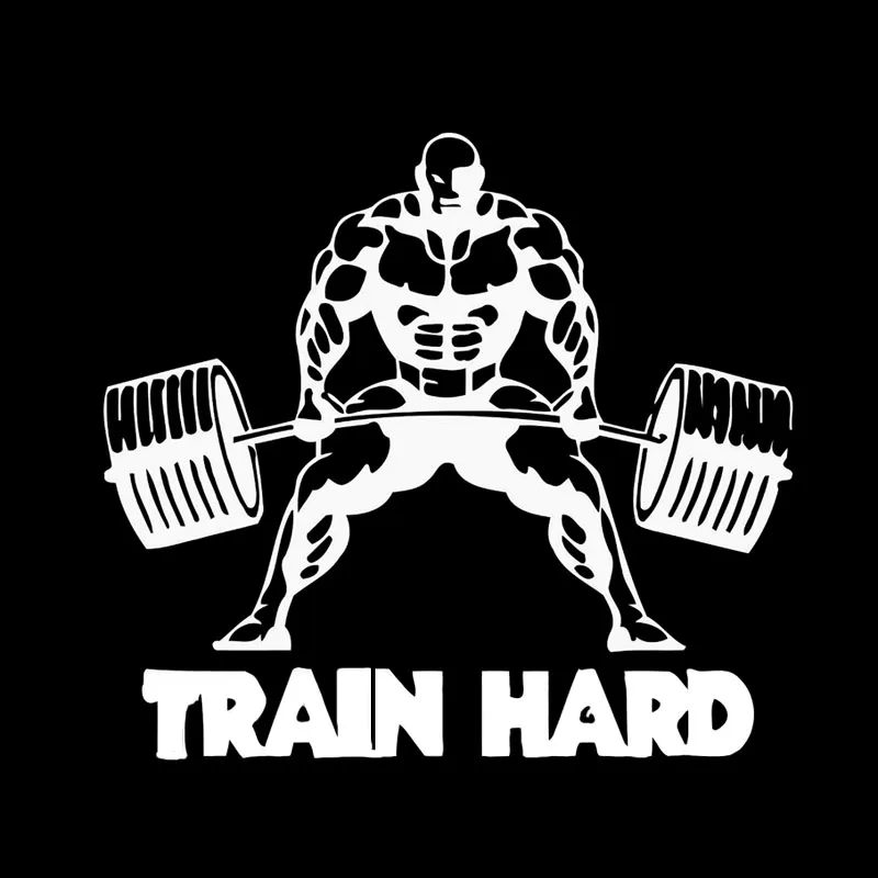 YJZT 15.6*14.2CM Interesting Fitness Train Hard Bodybuilder Decor Car Stickers Vinyl Graphic