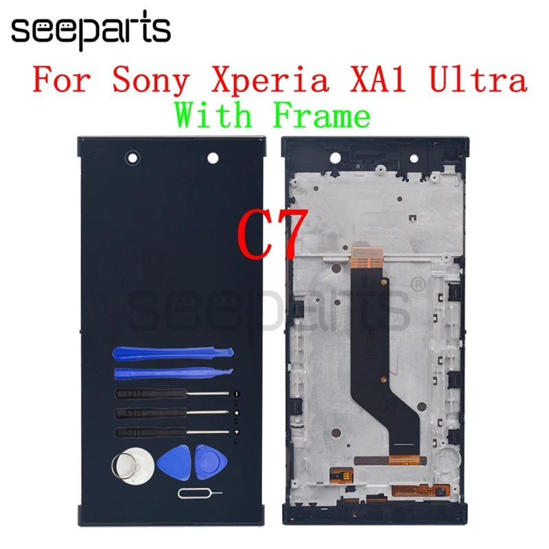 

6.0"For Sony Xperia XA1 Ultra C7 LCD Display Touch Screen Digitizer Assembly With Frame Parts For Sony C7 LCD