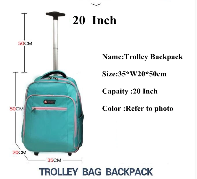 20 Inch Wheeled Backpacks rolling luggage bags for Women Trolley Backpack cabin size Carry-on Bags Travel Trolley backpack bags