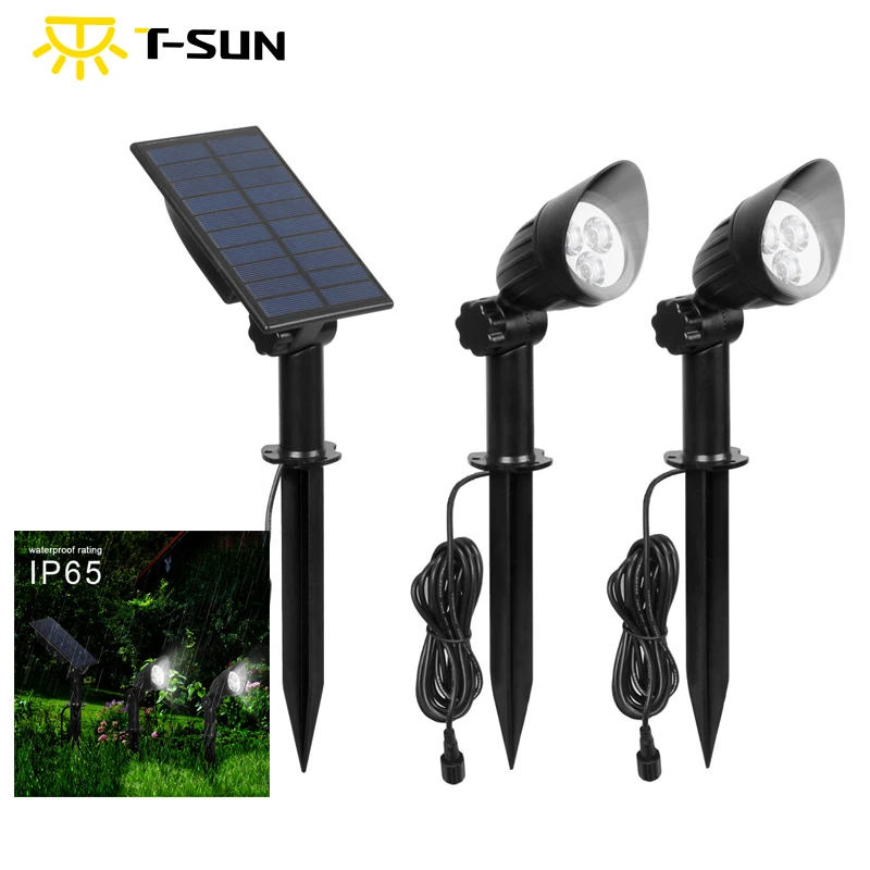 

T-SUN Outdoor IP65 waterproof safe split Spotlight widely used in lawn/courtyard and wall solar lights Modern hat-shaped lamp