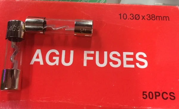 AGU FUSE 10*38 MM 40A Car sound fuse Glass  ,new and original