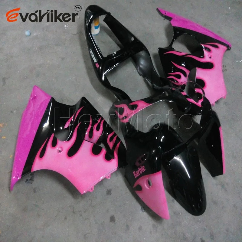 ABS fairings for ZZR600 2005 2006 2007 2008 pink flames ZX6R 2000 2001 2002 motorcycle bodywork kit Injection mold H3