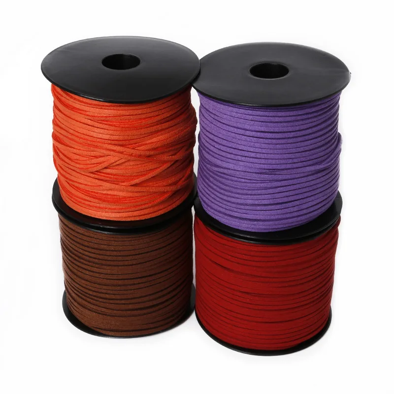 100yards/roll 2.8mm Flat Faux Suede Leather Cord String Rope Lace Thread Garment Findings for DIY braided Shoes Apparel Sewing