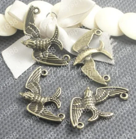 

60pcs/lot alloy bead Antique Bronze Plated 33*19MM bird shape connection Jewelry Findings,Accessories charm,pendant,JJA1825