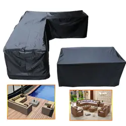 Waterproof Outdoor Furniture Cover L Shape Corner Garden Patio Rattan Sofa Couch Protective Covers Set Dust Proof Set 4 Size XL