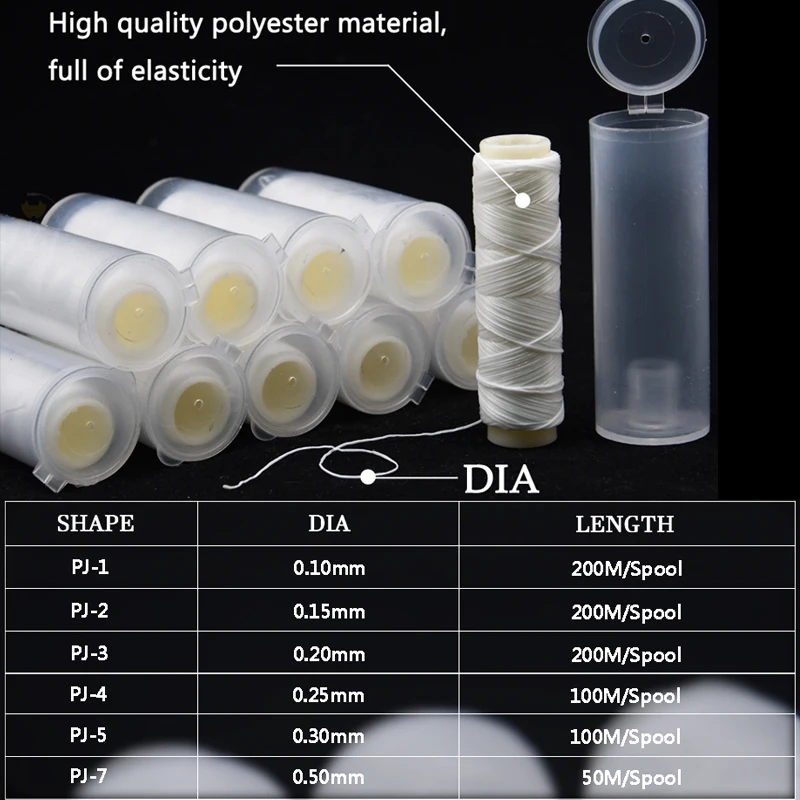 10pcs/lot Invisible Nylon High Tensile Elastic Thread Spool Polyester Bait Floating Line Sea Fishing Lure Wire Tackle Accessorie