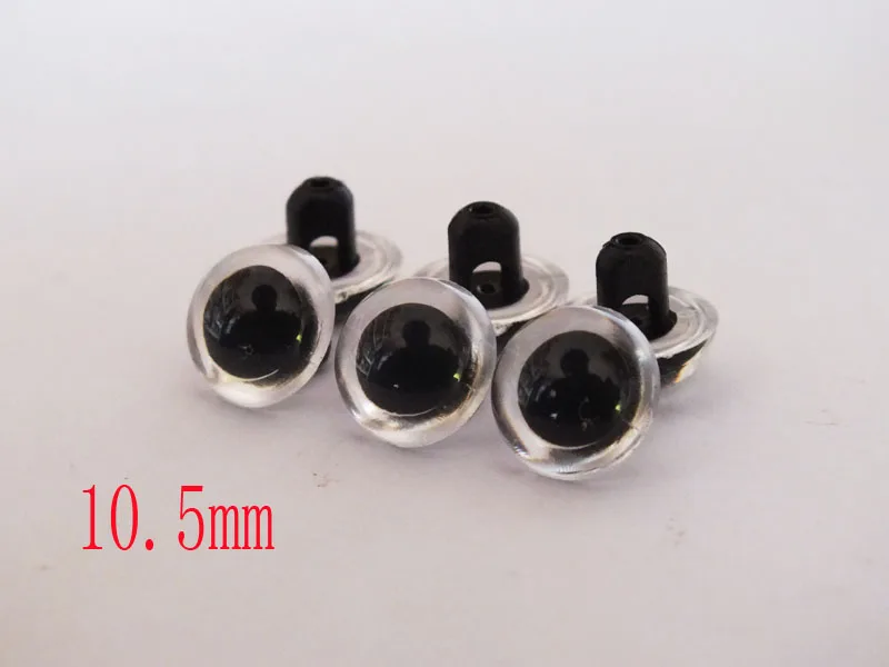 wholesale 200pcs/lot 10.5mm clear  Crystal Eyes Can Sewing Free Shipping Doll Making Supply