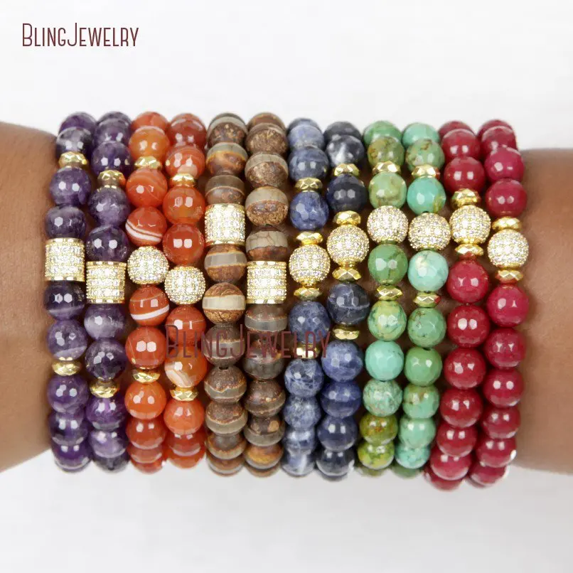 Trendy Accessories Boho  Bracelets Natural Gems Beaded  For Women Gifts  Her  Stone  BM24156