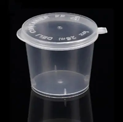 300pcs/lot-3.8cm*3cm*3.2cm 25ml 1oz Food grade PP seasoning cup Disposable tasting cup Salad sauce Take-out storage cup