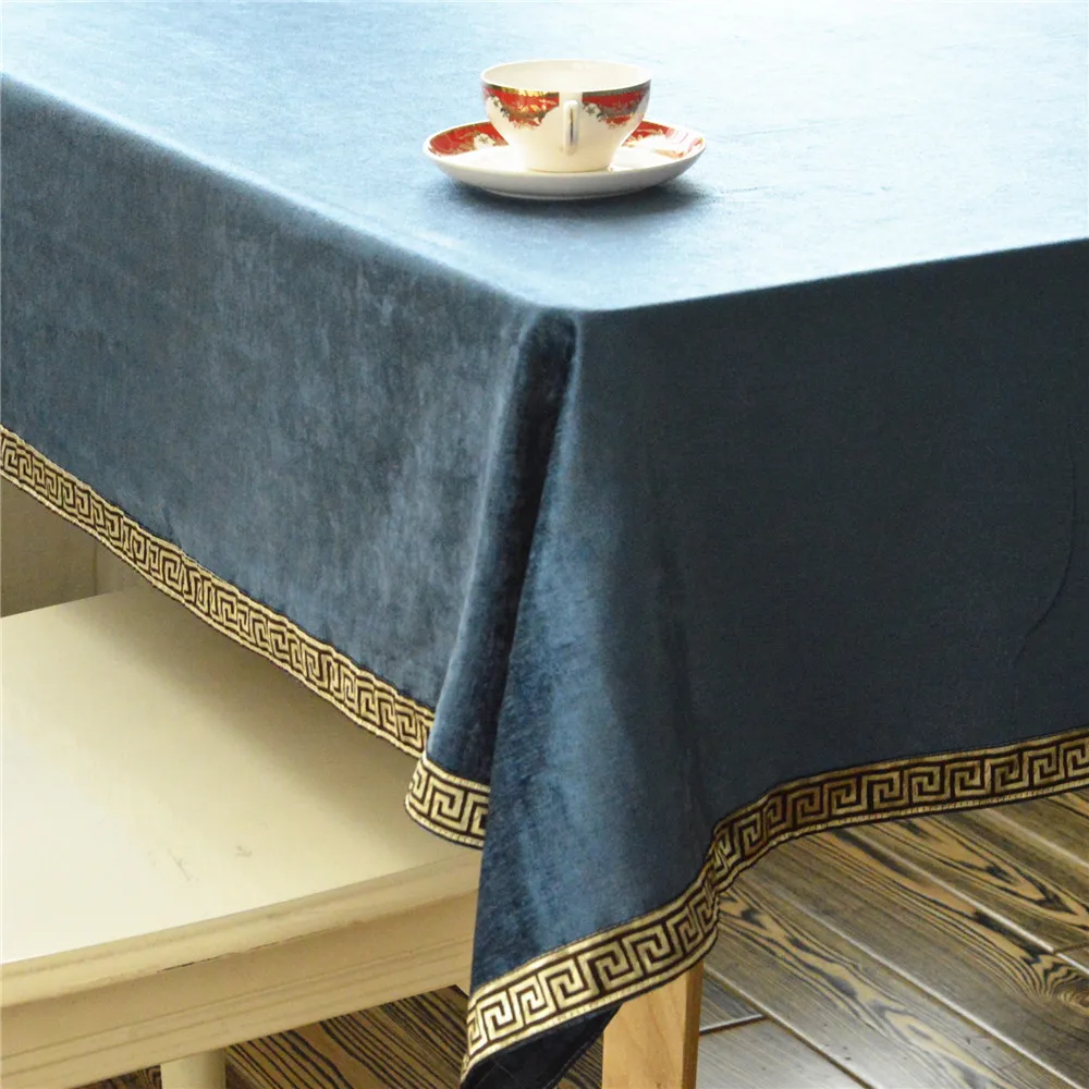 

Rectangular Striped Dining Table Cloth, Simple European Style, High-End Luxury Rectangular Tablecloths, Quality