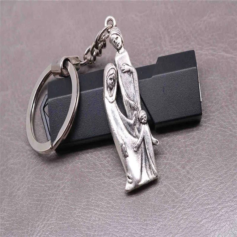 Religious Saint Jude car key chain, Catholic Sacred Heart baby cross key chain, men and women backpack key chain