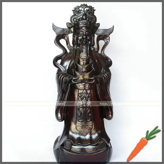 T Zhai mahogany wood carving crafts Gallery] the God of wealth of Buddha 80cm large decoration decoration Home Furnishing