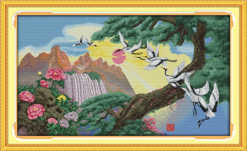 The soaring aspiration cross stitch kit 14ct 11ct pre stamped canvas cross stitching animal embroidery DIY handmade needlework