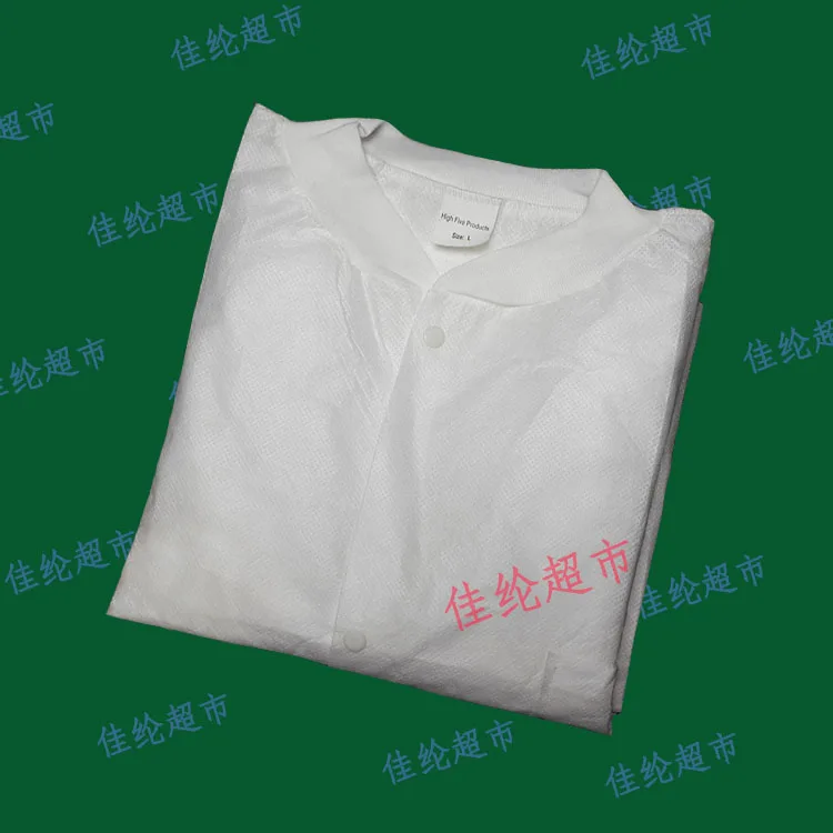 5pcs XL health Disposable coverall senior thickening non-woven SMS white coat insulated protective clothing dustproof gown