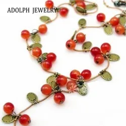 ADOLPH Jewelry Fashion Jewelry For Women 2022 New Korean Fashion Vine Red Cherry Necklace Gifts