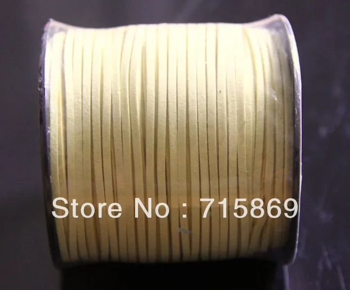 

Free Ship 100Yard/lots Light Yellow 3mm x 1.5mm Faux Suede Leather Cord Jewelry Making Beading Thread