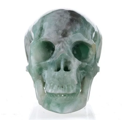 

1100 г Натуральная Зеленая искусственная резьба в виде черепа, коллекционные предметы