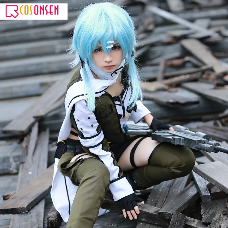 Sword Art Online 2 Asada Shino Costume Cosplay Sinon Military Women Costume di Halloween cosplayonix