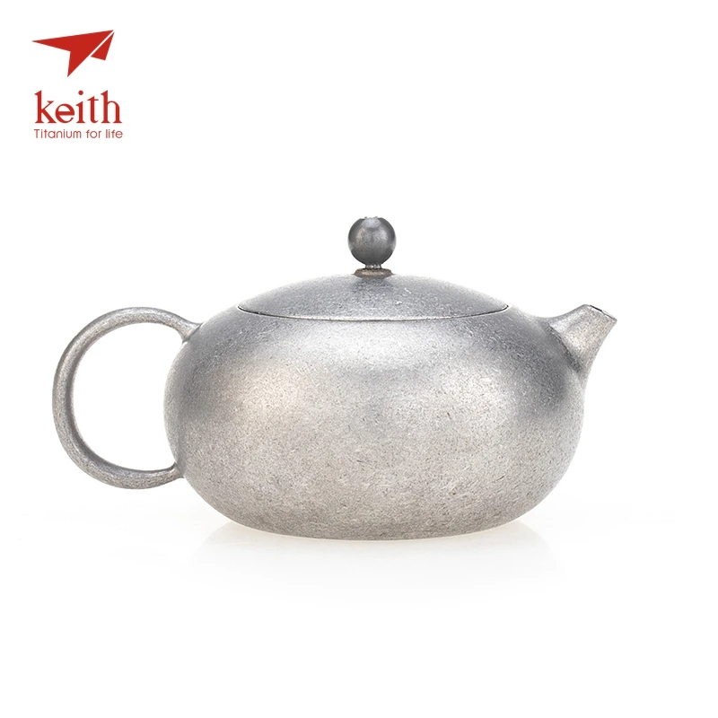 Keith 250ml Titanium Tea Pot Portable Ultralight Chinese KongFu Tea Pot Hiking Camping Travel Picnic Tableware Ti3921