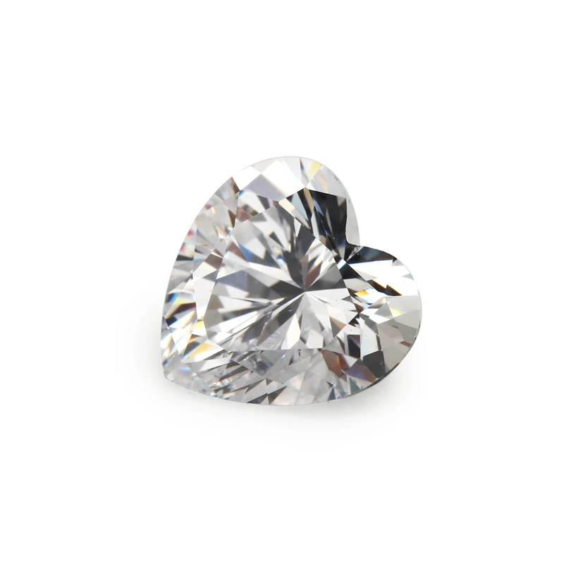 Size 3x3-12x12mm Heart Shape 5A White Cubic Zirconia Stone Synthetic Gems CZ Zircon For Jewelry